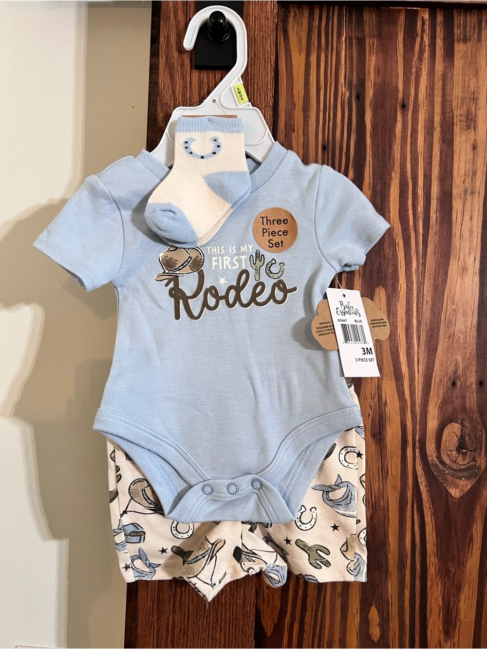 Baby Essentials "My First Rodeo" Light Blue Set